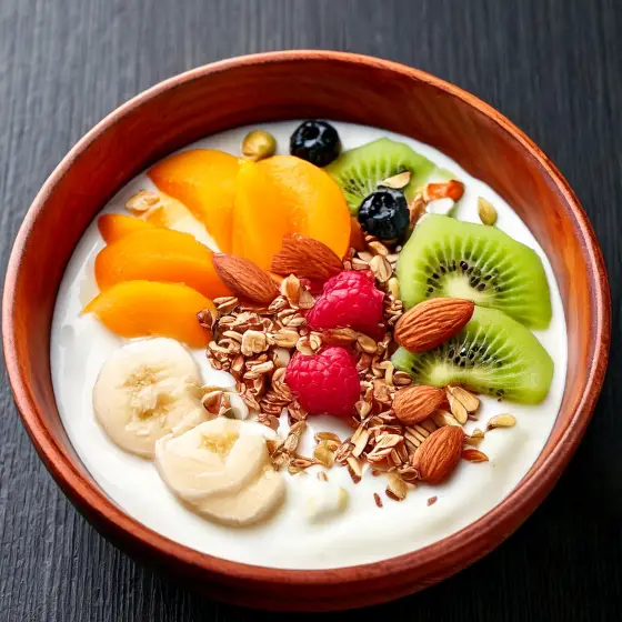 Joghurt-Bowl mit Früchten und Nüssen