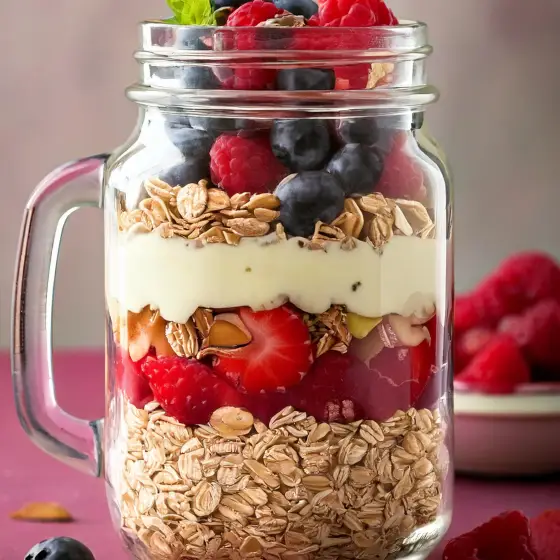 Overnight Oats mit Beeren und Nüssen